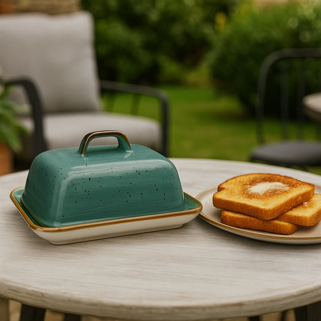 Rustic Ceramic Covered Dish – Handcrafted Look for Bedside or Kitchen Use