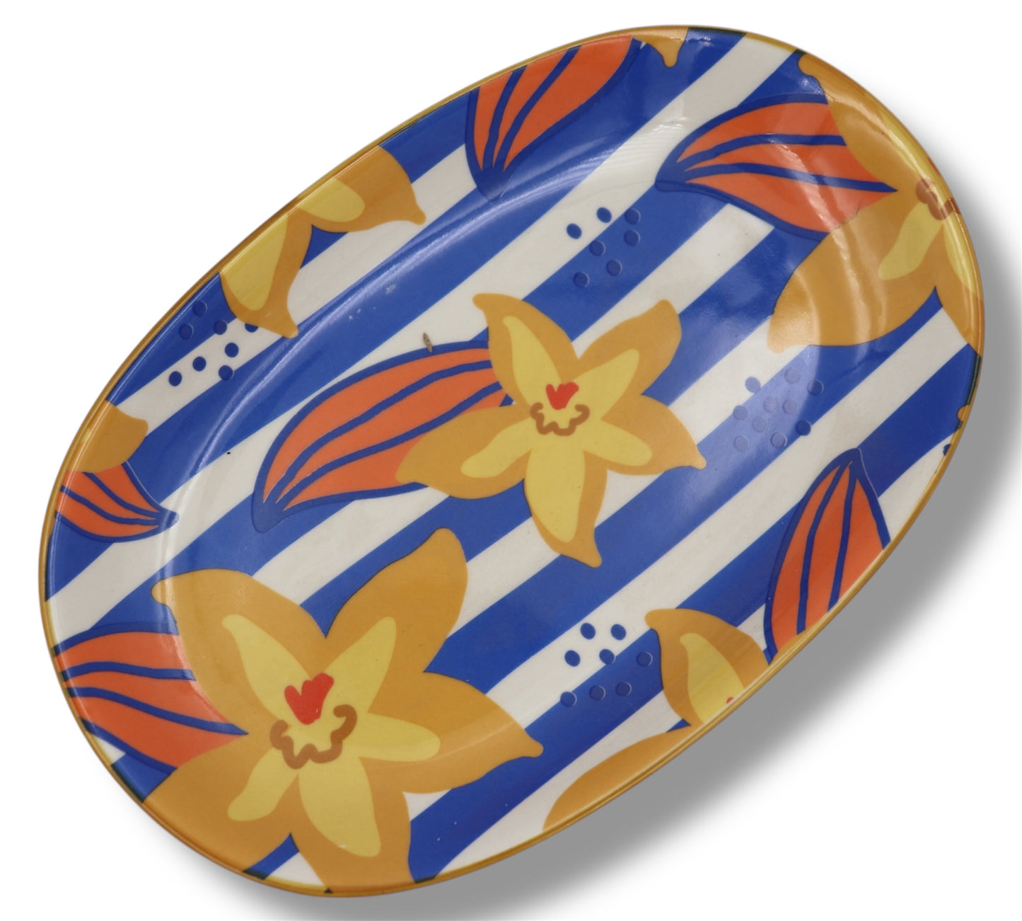 Set of 4 Vibrant Ceramic Snack Plates – Bold, Playful & Practical