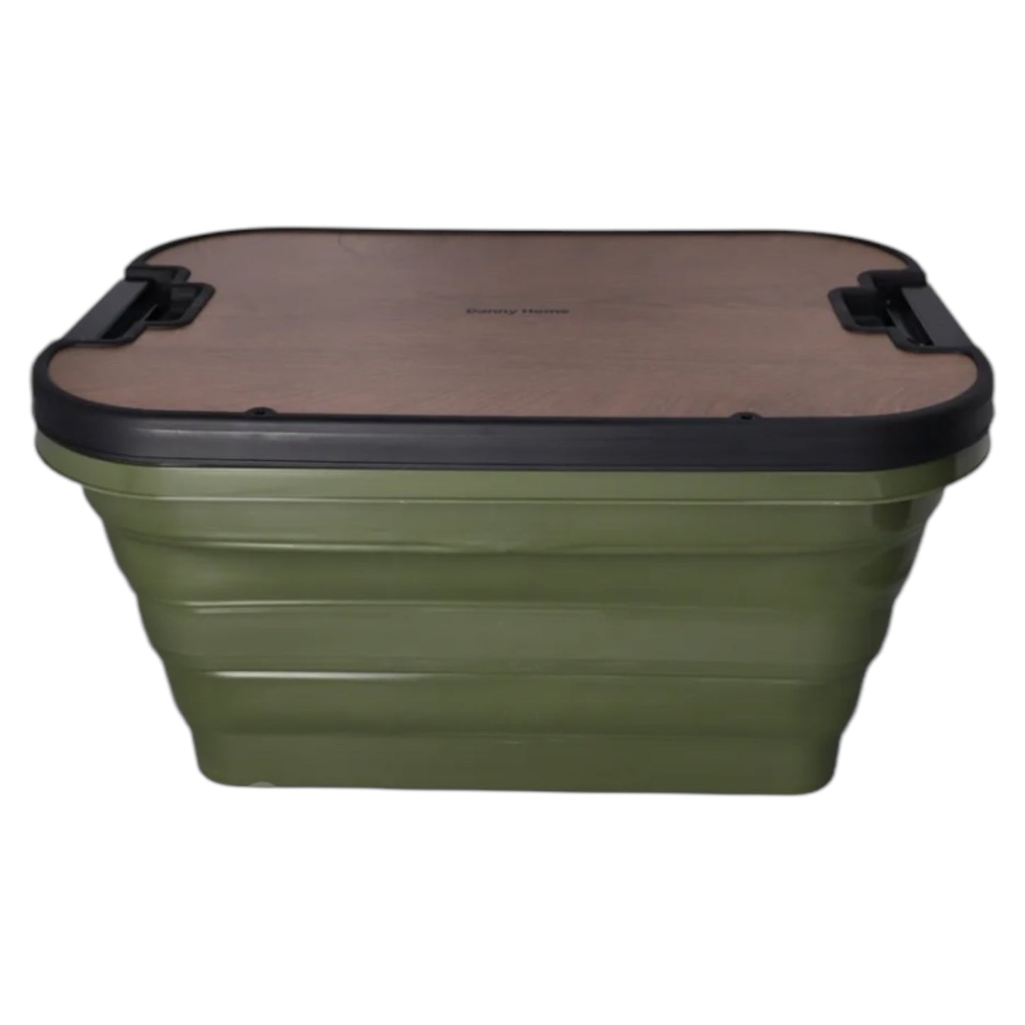 Collapsible Outdoor Storage Box with Wooden-Style Lid – Durable & Portable for Camping