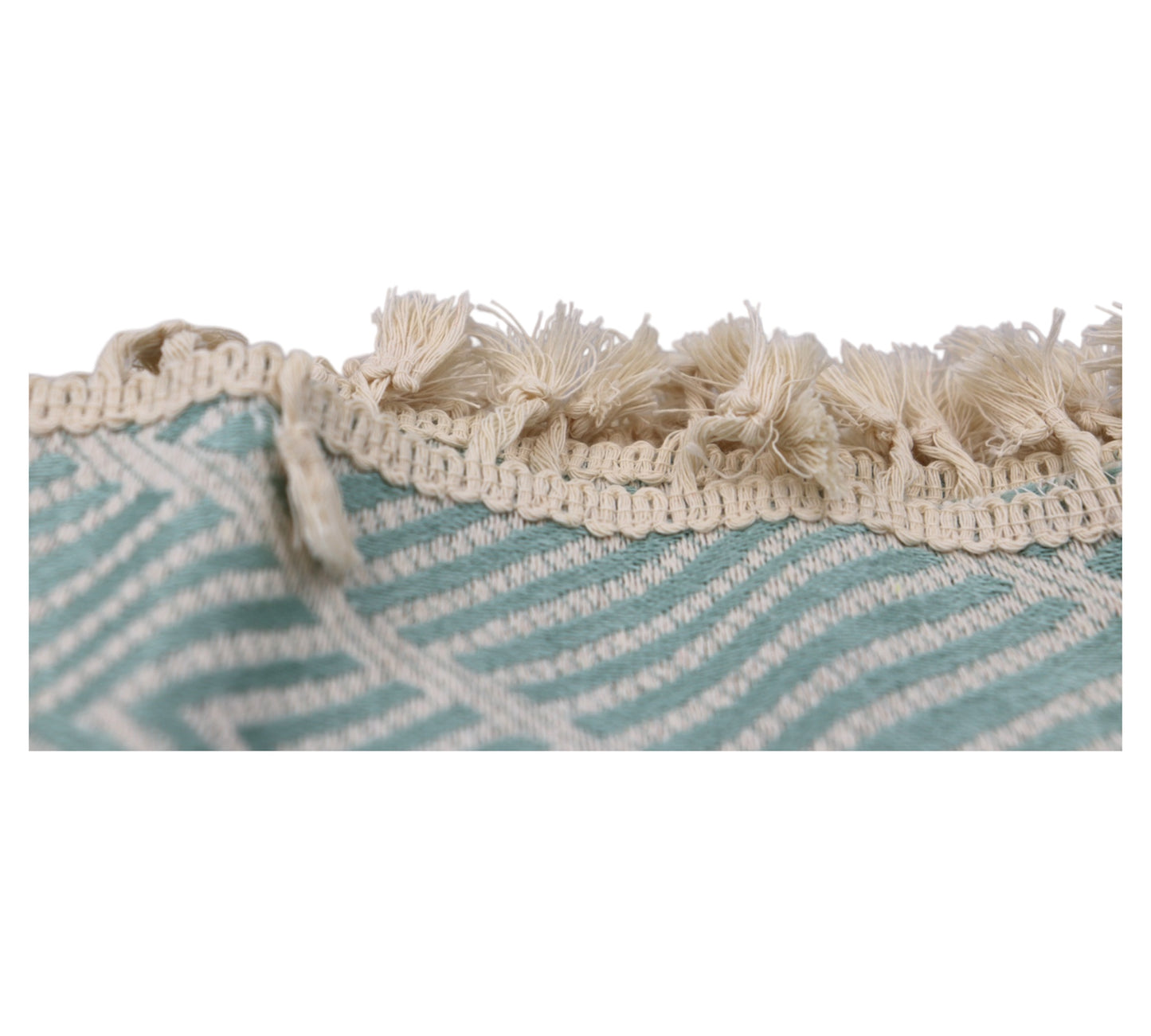 Elegant Green Tablecloth with White Line Detail (140cm x 180cm)