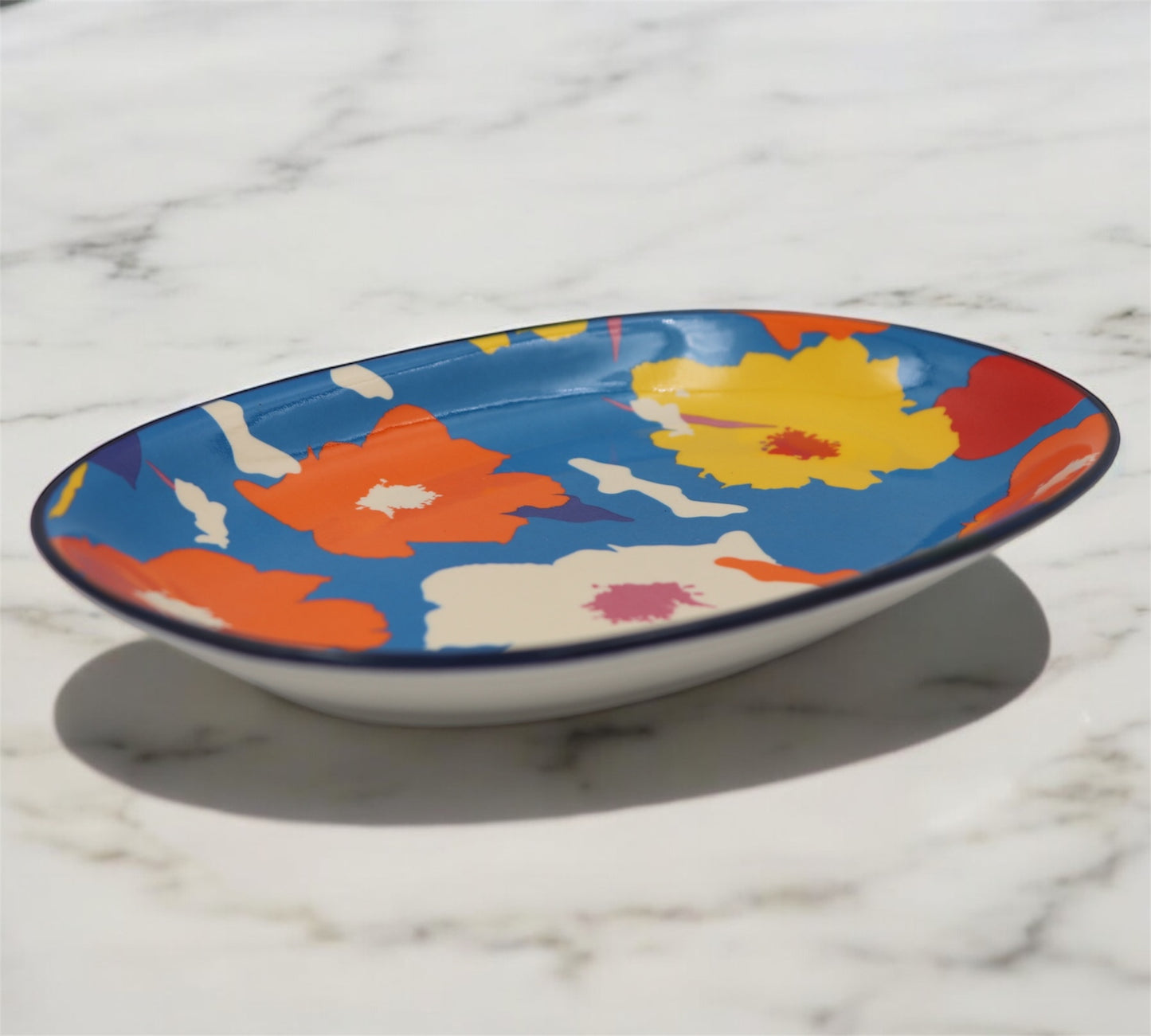 Set of 4 Vibrant Ceramic Snack Plates – Bold, Playful & Practical