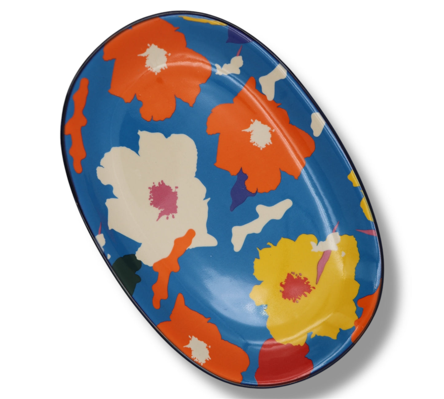 Set of 4 Vibrant Ceramic Snack Plates – Bold, Playful & Practical