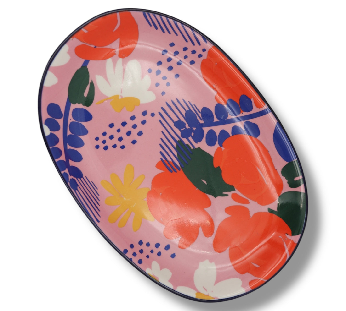 Set of 4 Vibrant Ceramic Snack Plates – Bold, Playful & Practical